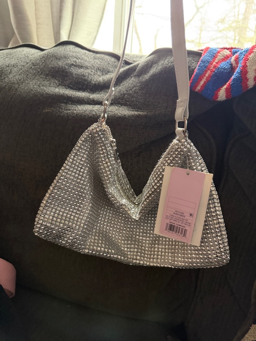 wild fable Silver Rhinestone Mini Shoulder Bag